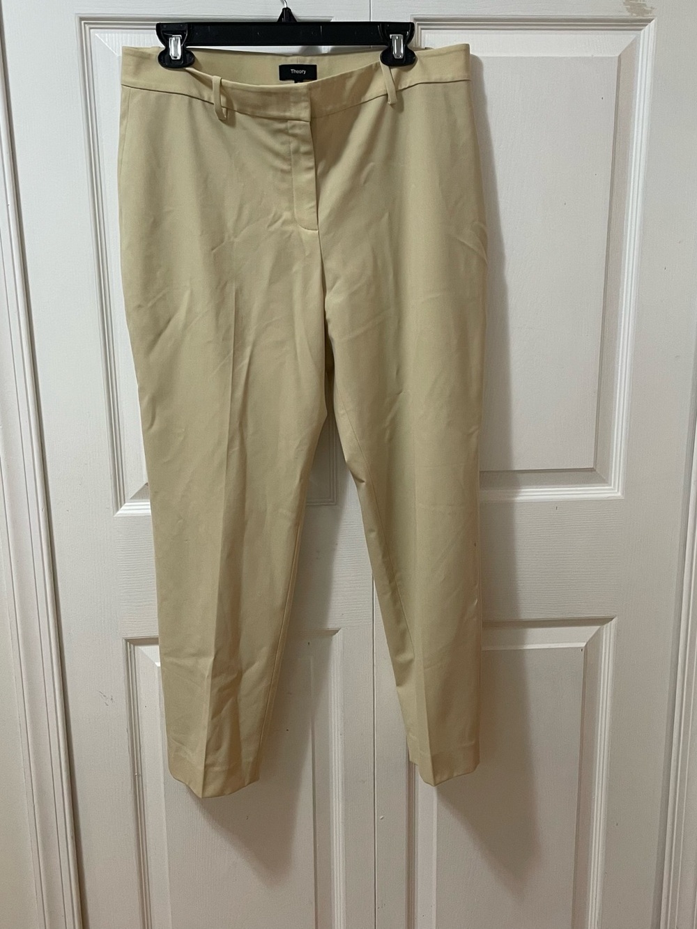 Theory Womens Dress Pant Size 10 Ivory Full Zipper
